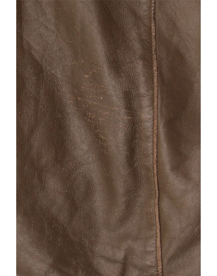 Vintage męska kurtka skórzana IT 52 XL brązowa skóra