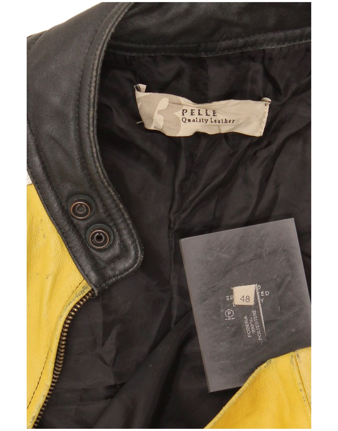 Męska skórzana kurtka motocyklowa VINTAGE IT 48 w kolorze średniej czarnej skóry