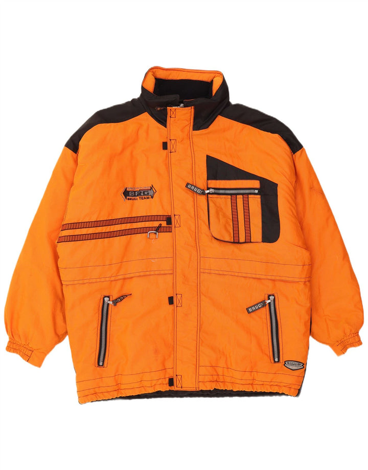 BRUGI Mens Ski Jacket IT 52 XL Orange Colourblock