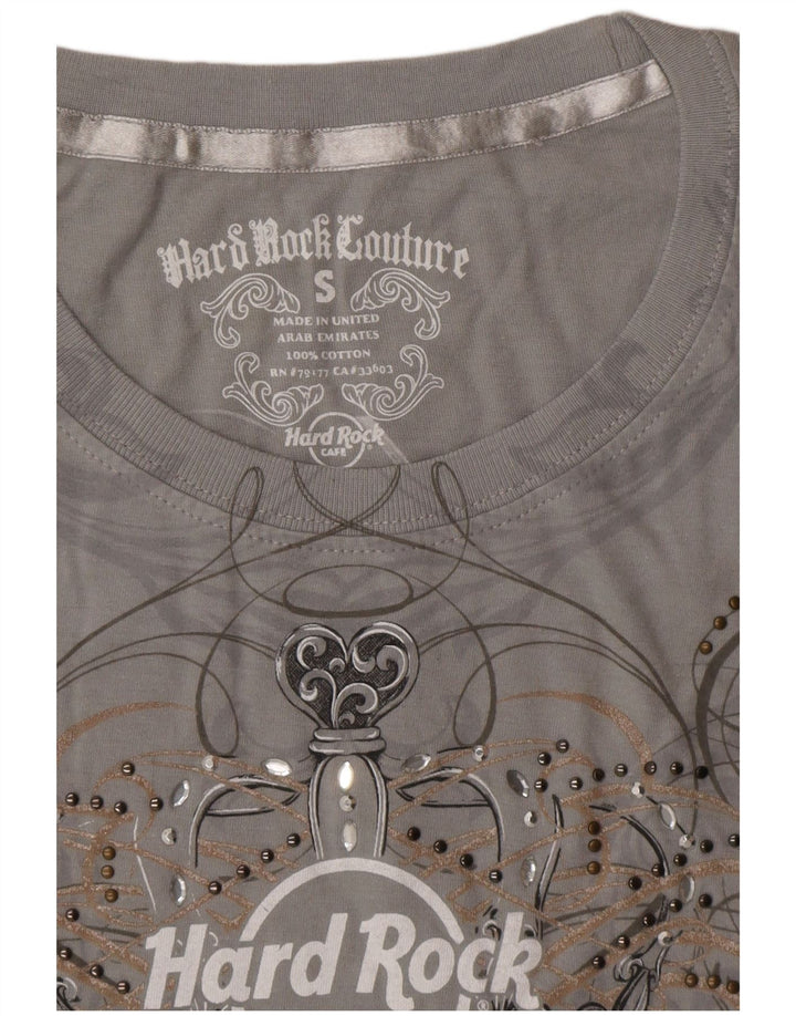HARD ROCK CAFE Damska koszulka z grafiką Wenecja Top UK 10, mała, szara bawełna