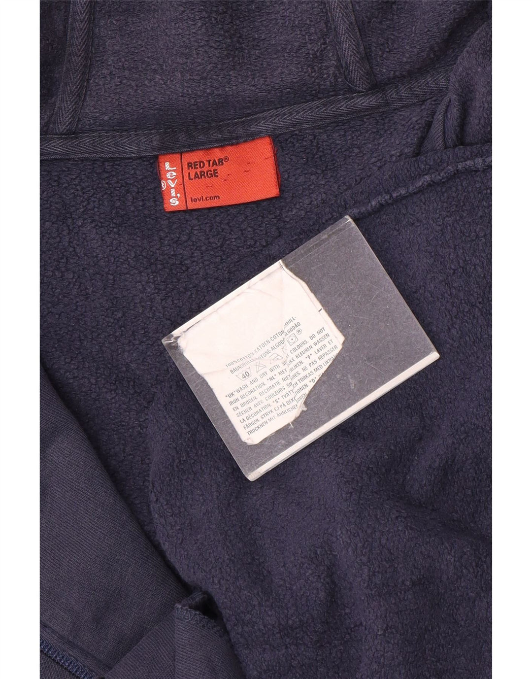 Męski sweter z kapturem i zamkiem błyskawicznym Levi's, duży, granatowy, bawełniany