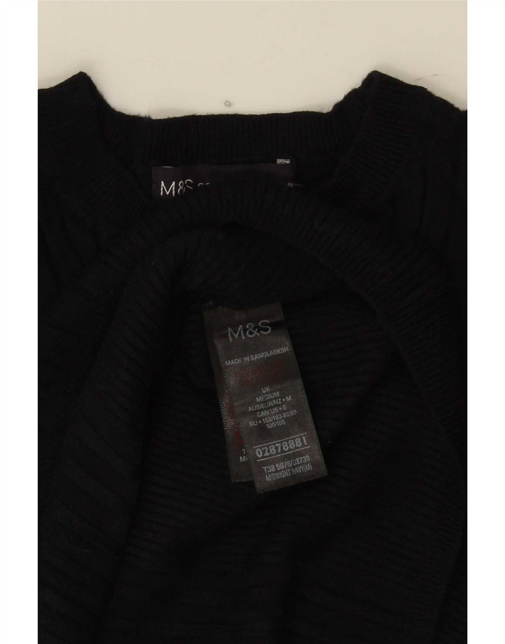 Marks & Spencer Damski sweter z dekoltem w łódkę, UK 12, średni granatowy