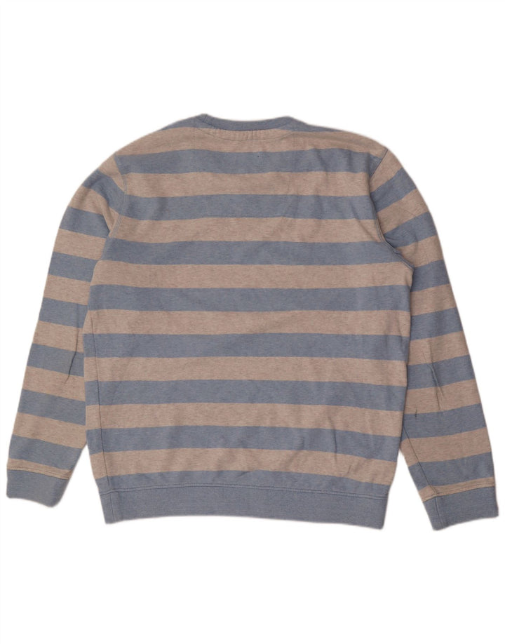 CREW CLOTHING Męska bluza z kapturem, duża, bawełniana w szare paski