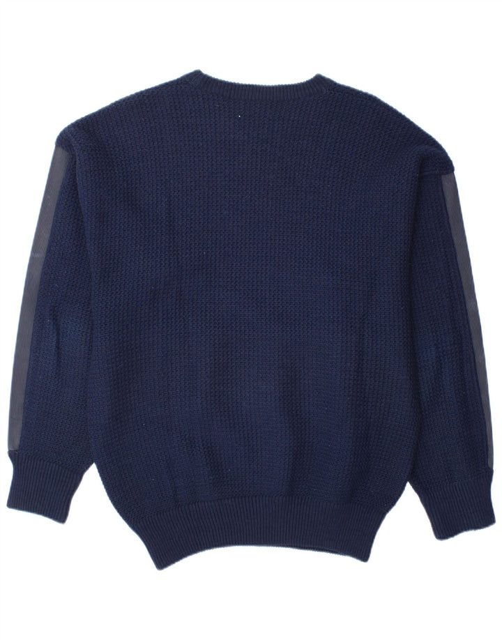 BY AMERICAN Mens Boat Neck Jumper Sweater Large Navy Blue