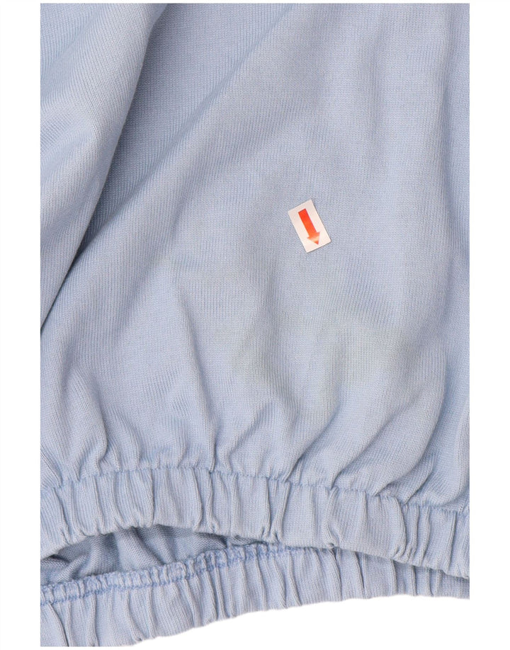ADIDAS Womens Oversized Crop Top Long Sleeve UK 8 Small Blue Cotton
