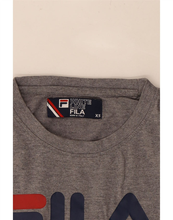 FILA Mens Graphic T-Shirt Top XS Grey Cotton Vintage Fila and Second-Hand Fila from Messina Hembry 