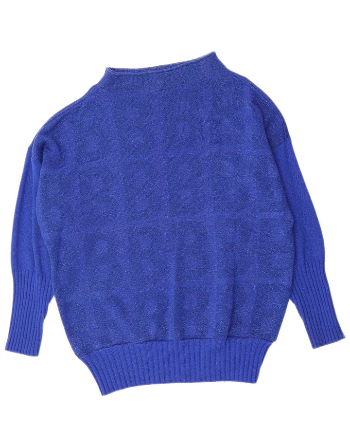 VINTAGE Womens Oversized Turtle Neck Jumper Sweater UK 18 XL Blue