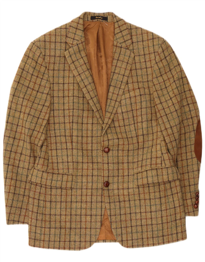 Męska marynarka Barbour zapinana na 2 guziki EU 48 Medium Khaki w kratkę, nowa wełna