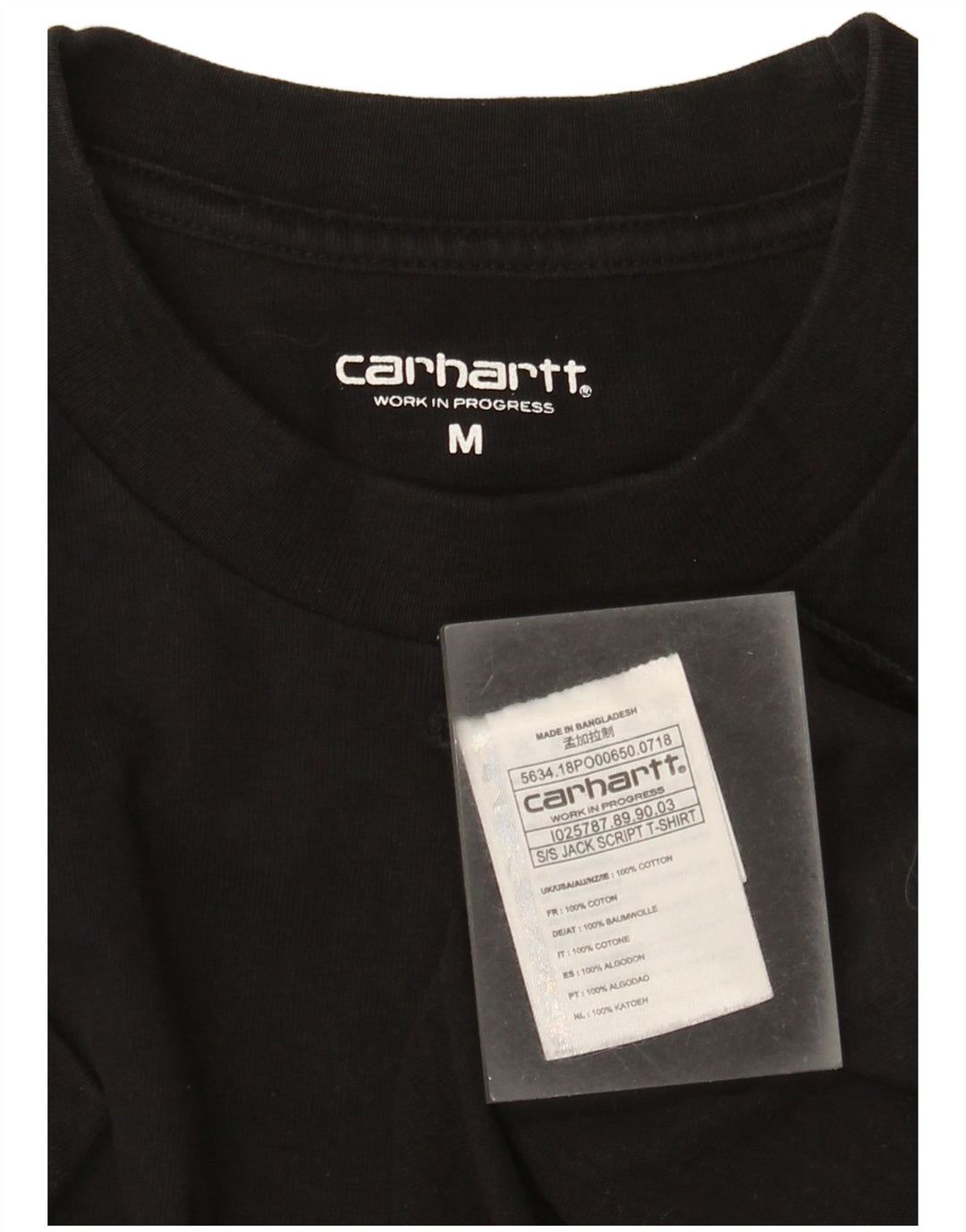 Męska koszulka z grafiką Carhartt, średnia czarna, bawełniana