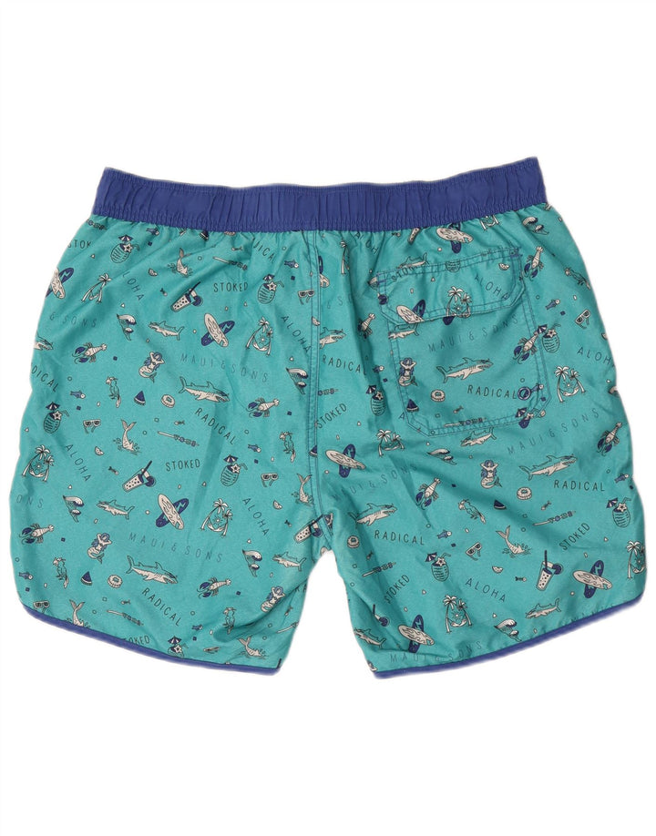 Męskie spodenki kąpielowe Maui and Sons z abstrakcyjnym wzorem, 2XL, zielone