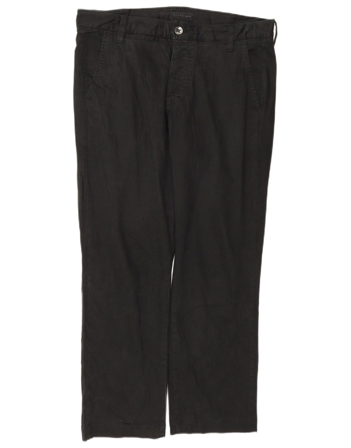 Damskie proste spodnie chino Calvin Klein W32 L26 czarne