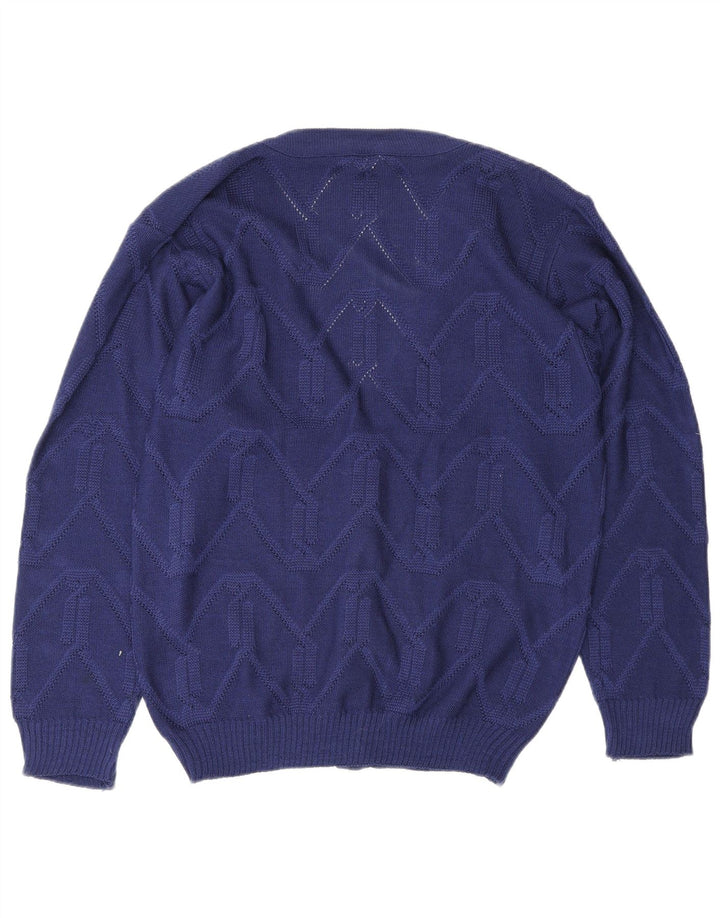 Sweter damski w stylu vintage, EU 38/40, średni niebieski Chevron, poliakryl