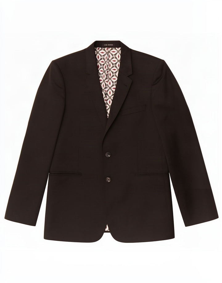 Męska marynarka zapinana na 2 guziki Ted Baker UK 42 XL, czarna wełna