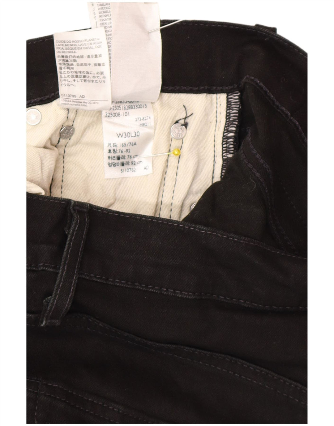 Męskie jeansy slim fit Levi's W30 L30 Czarna bawełna