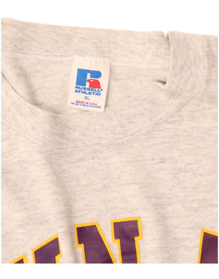 Męska koszulka z grafiką RUSSELL ATHLETIC Top XL, szara, bawełniana