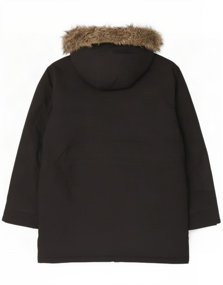 Męska kurtka parka z kapturem Jack & Jones UK 44 2XL Czarny poliester