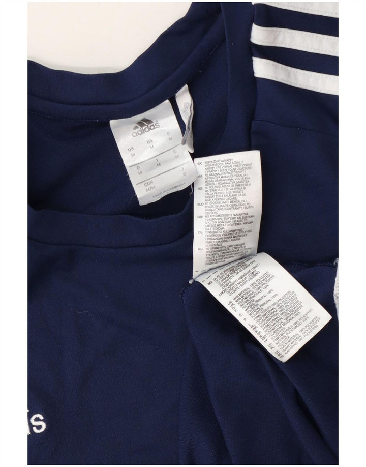 Męska koszulka Adidas Climalite Top, średnia, granatowa, poliester z blokami kolorów