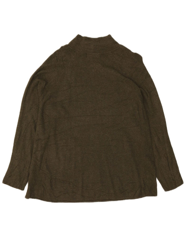 Marks & Spencer Damski sweter z golfem UK 20 2XL Khaki Wiskoza