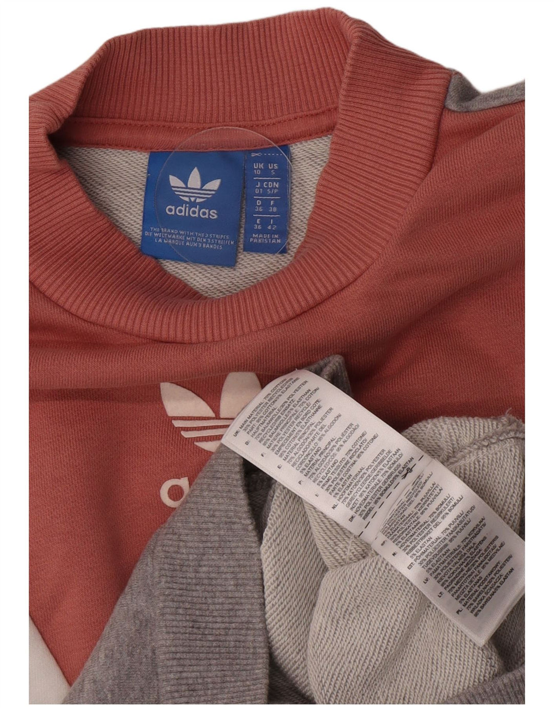 Damska bluza oversize Adidas Jumper UK 10 Small Grey Colorblock