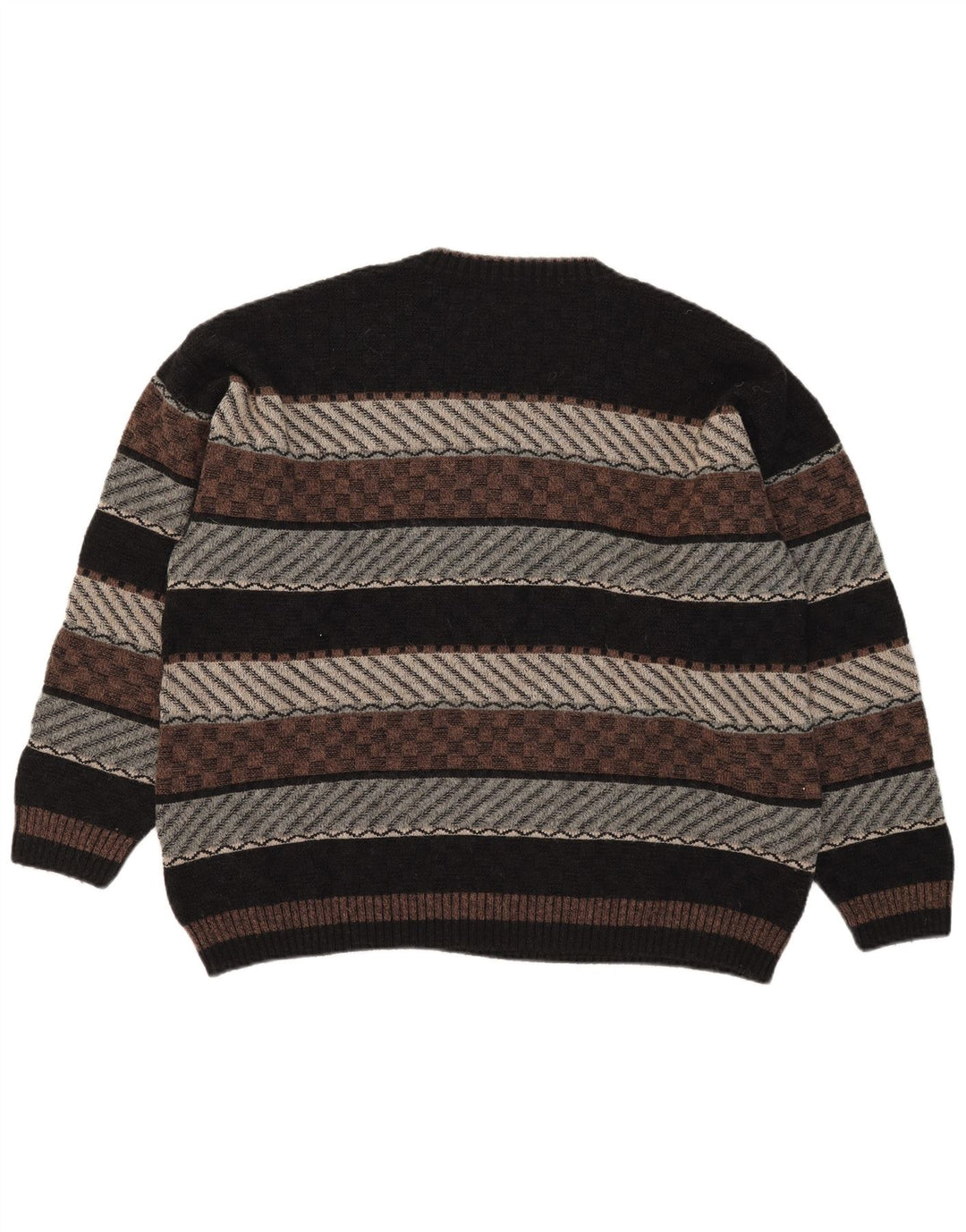 Męski sweter Demiro z dekoltem w szpic IT 54 XL Wielobarwna, geometryczna wełna