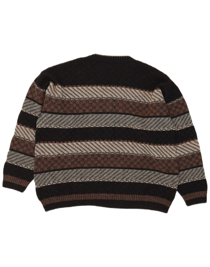 Męski sweter Demiro z dekoltem w szpic IT 54 XL Wielobarwna, geometryczna wełna