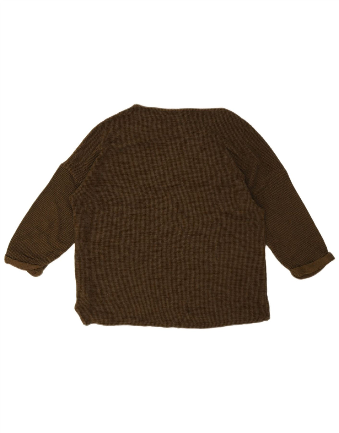 Damski top oversize Zara z rękawem 3/4 UK 10 Small Brown wiskoza