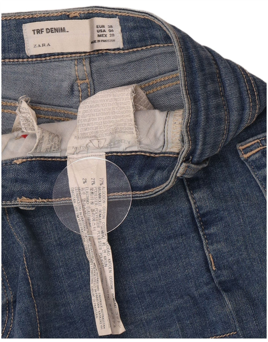 Damskie spodenki jeansowe Zara EU 38 Small W28 Niebieskie bawełniane