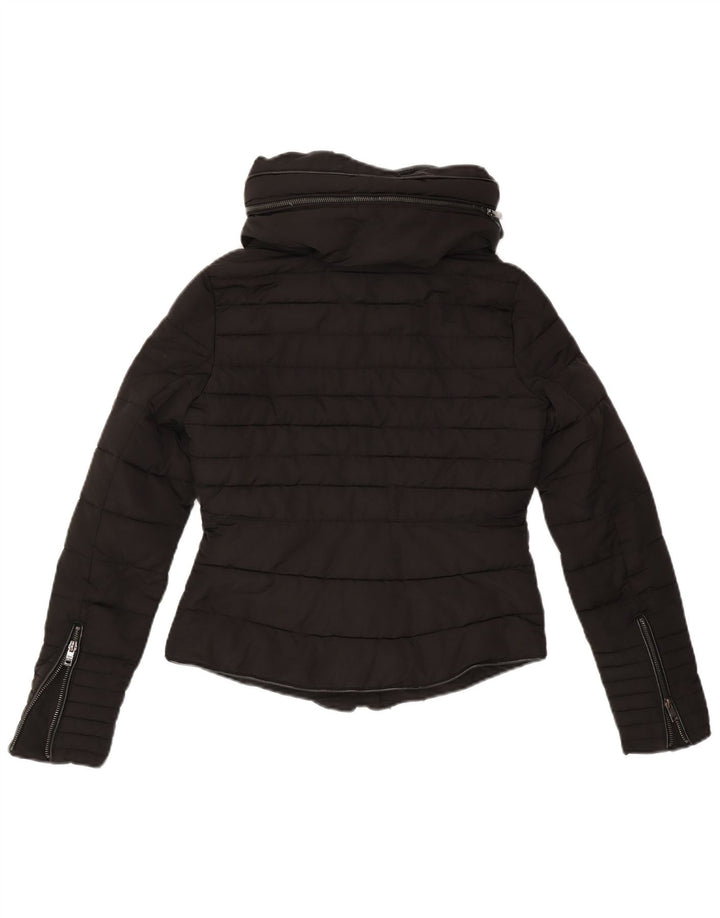 Damska ocieplana kurtka z kapturem Zara UK 6 XS, czarny poliester