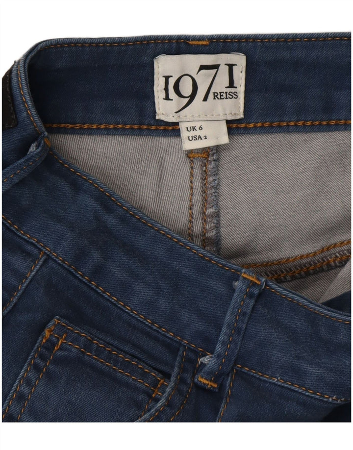 Damskie jeansy rozkloszowane REISS UK 6 XS W25 L30 Niebieskie bawełniane