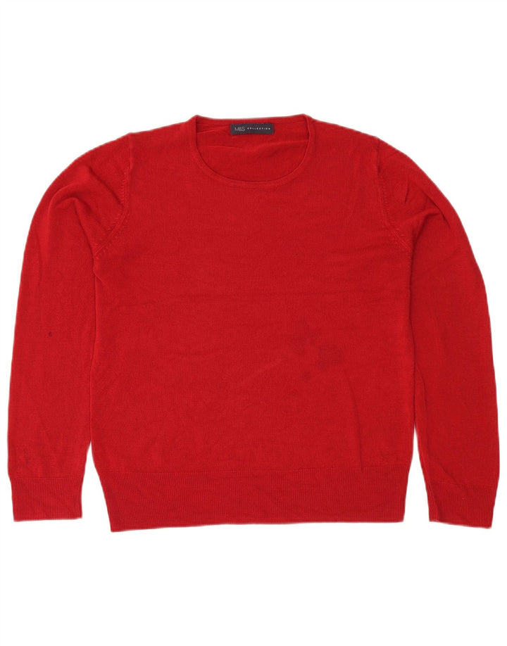 Marks & Spencer Damski sweter z okrągłym dekoltem, UK 14, duży czerwony