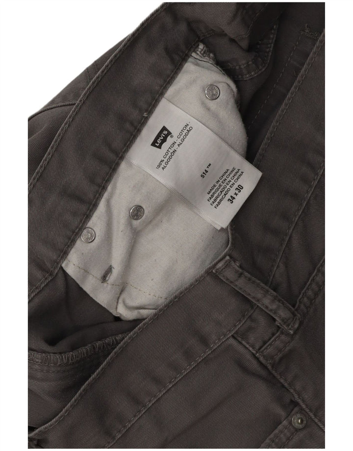 Męskie jeansy Levi's 514 Straight W34 L30 Szara bawełna