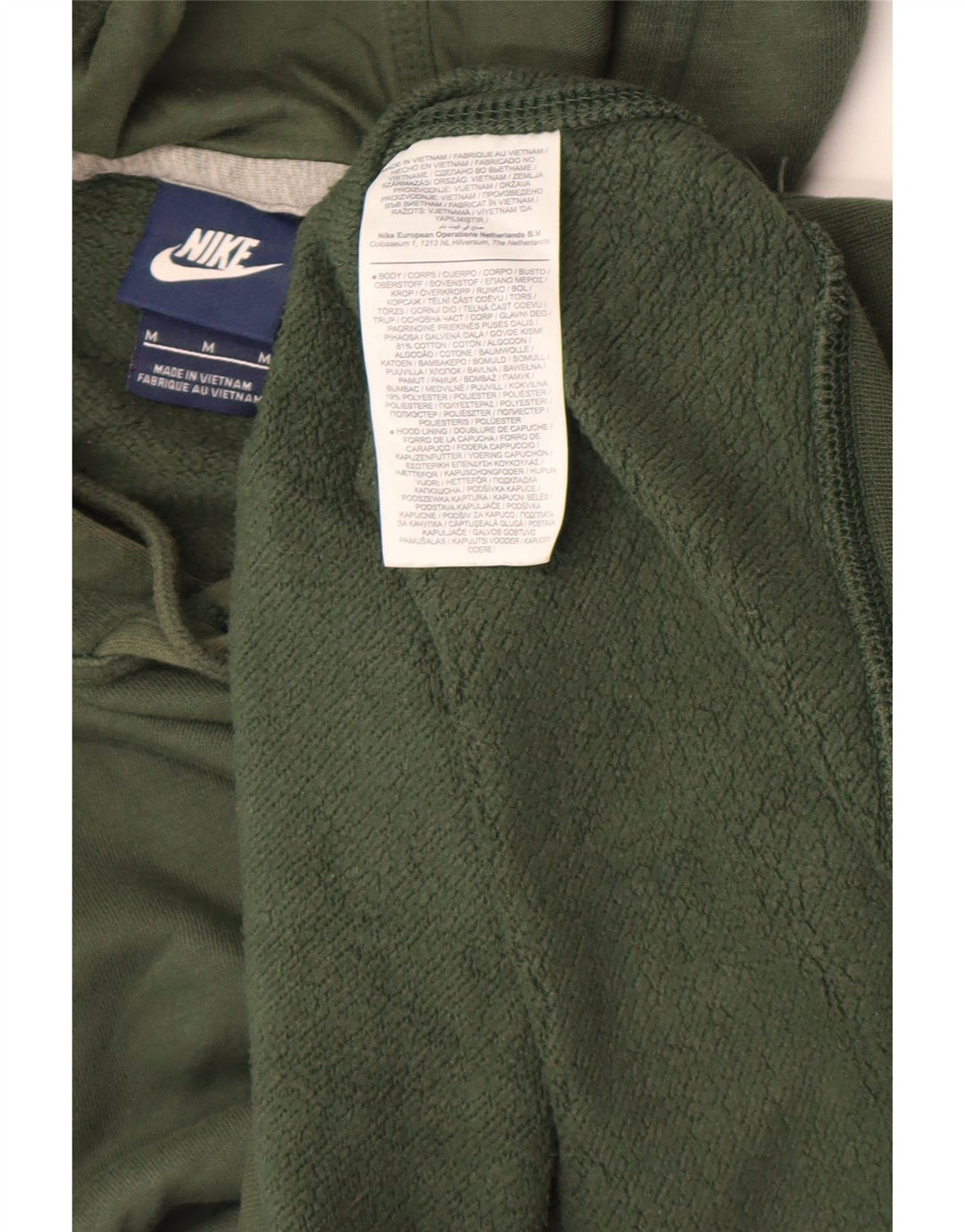 Męski sweter z kapturem Nike, średni zielony, bawełniany