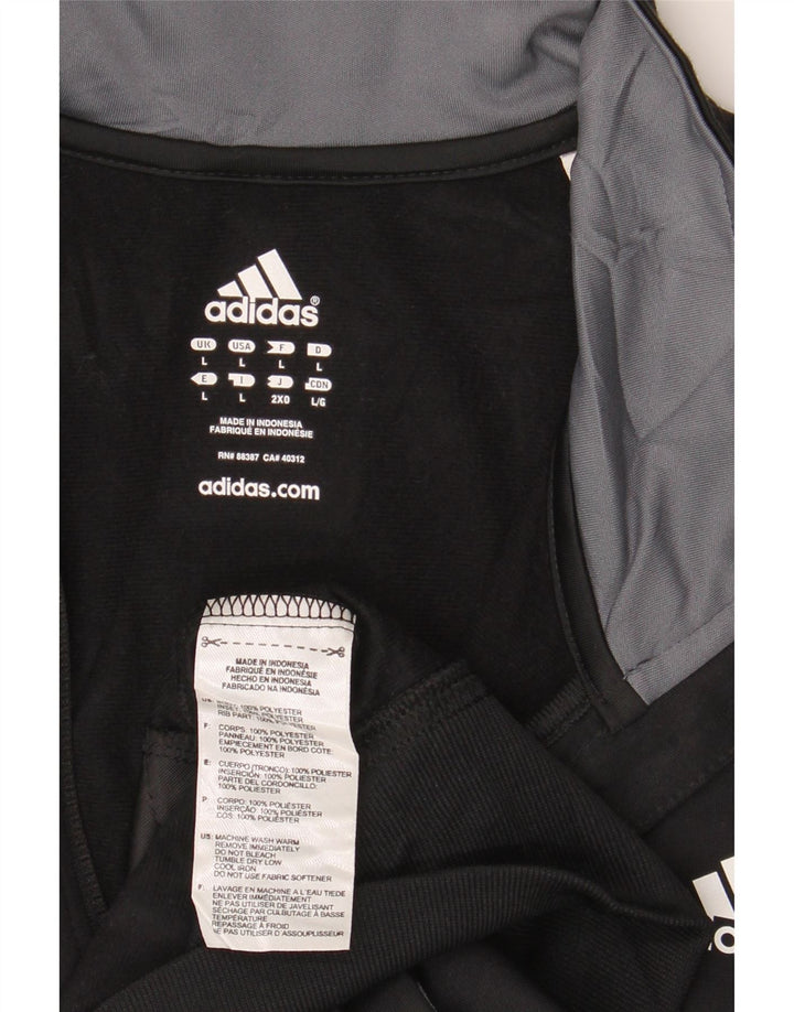 Męska bluza dresowa Adidas, duża, czarna, poliestrowa z blokami kolorów