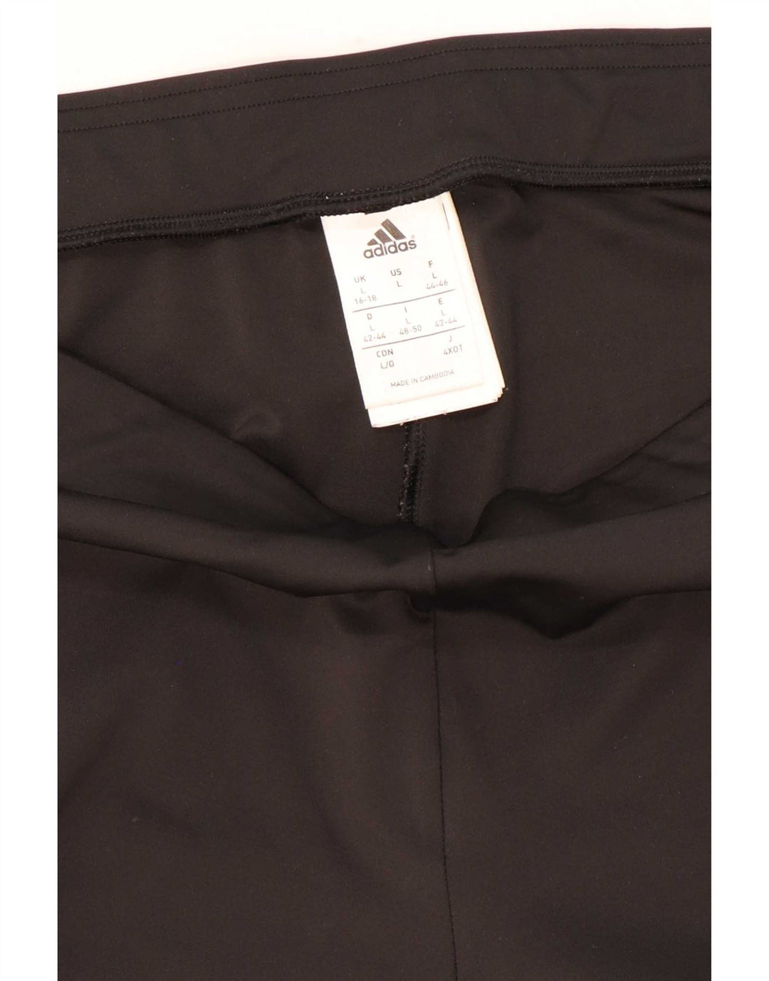 Damskie legginsy Adidas Capri UK 16/18, duży czarny poliester z blokami kolorów