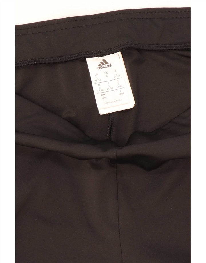 Damskie legginsy Adidas Capri UK 16/18, duży czarny poliester z blokami kolorów