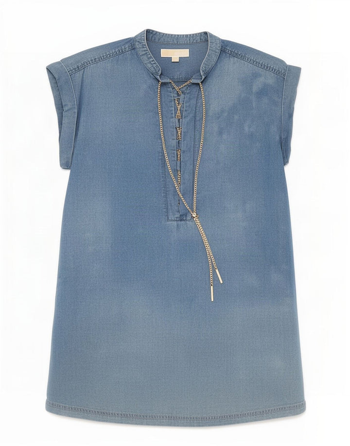 Damska sukienka typu shift Michael Kors UK 10 Small Blue Lyocell