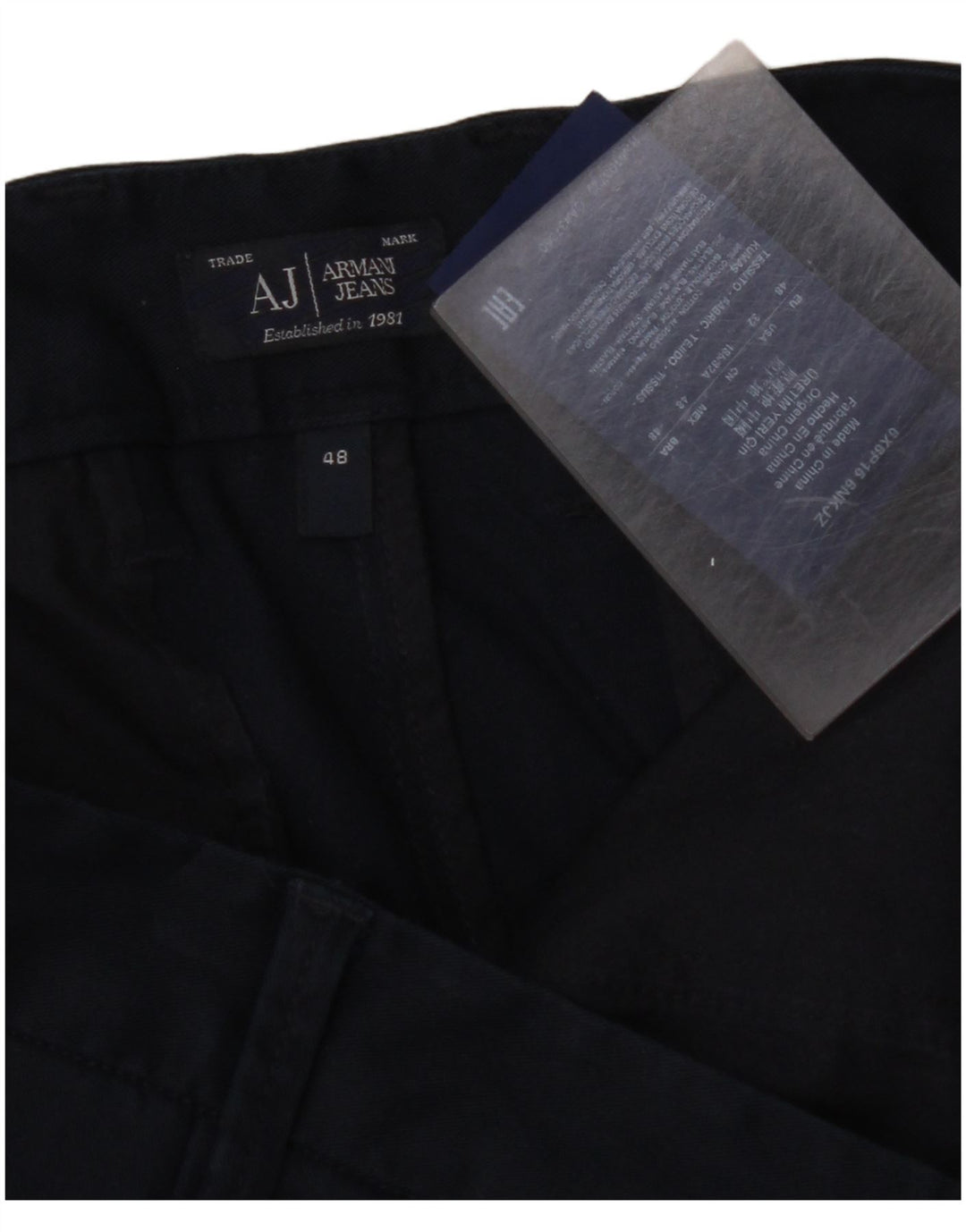 Spodnie męskie ARMANI Slim Chino IT 48 Medium W32 L33 Granatowa bawełna