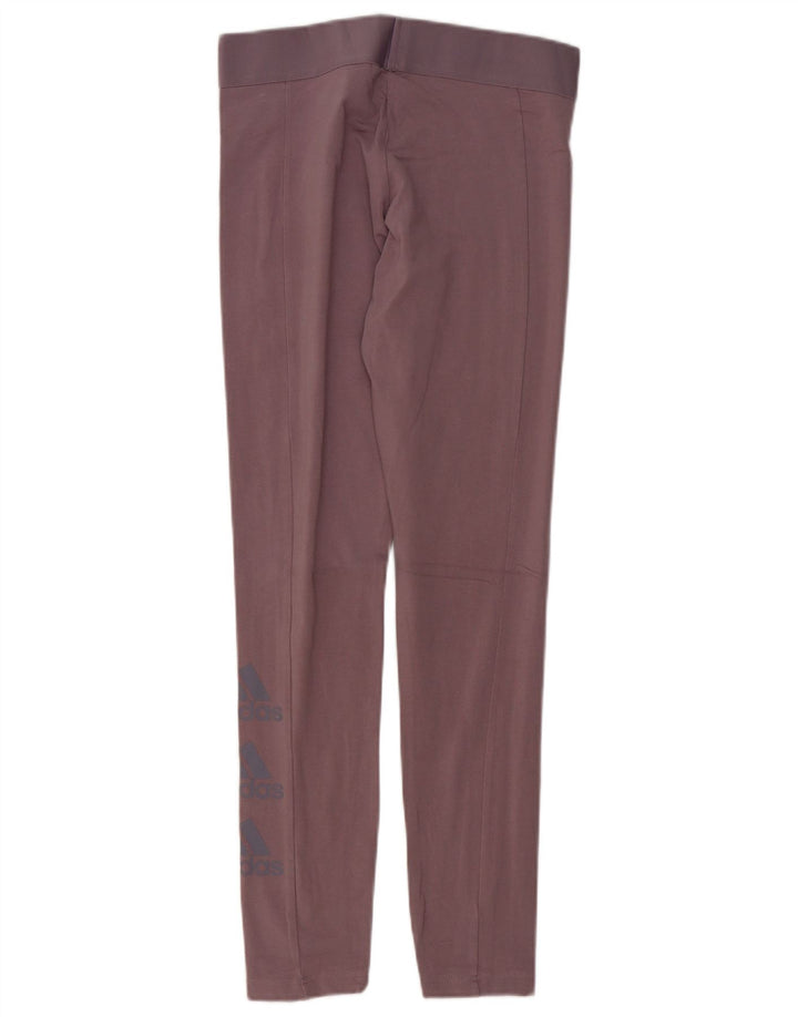 ADIDAS Womens Leggings UK 12/14 Medium Purple Cotton