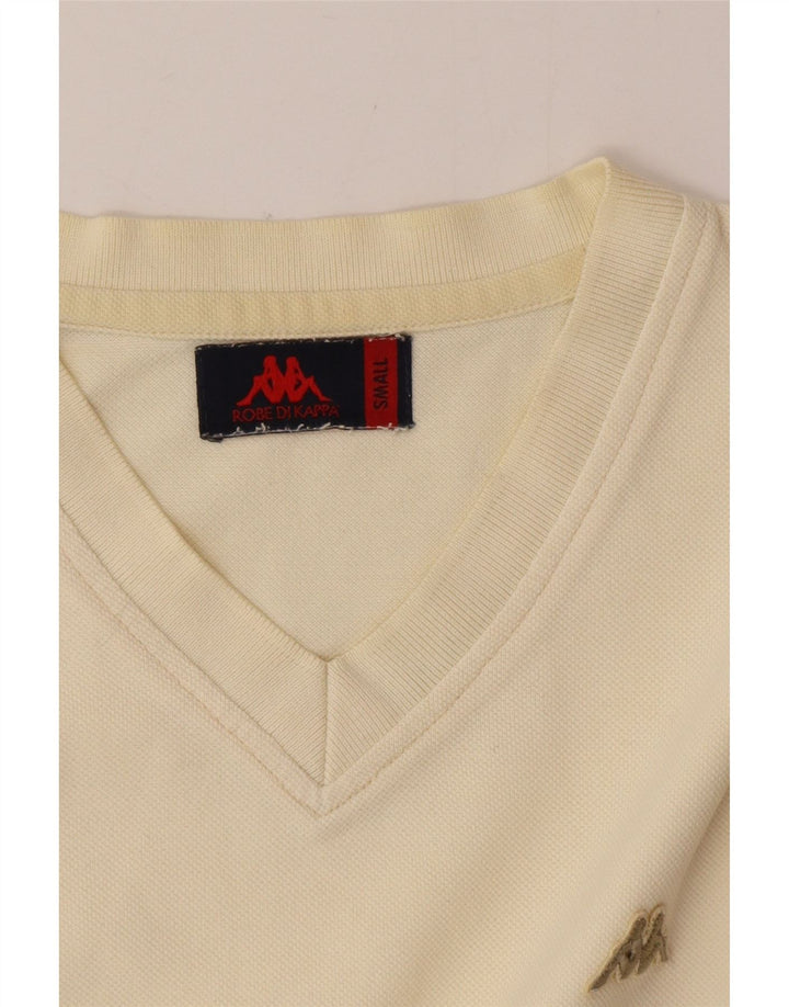 Męski T-shirt Kappa, mały, w kolorze złamanej bieli