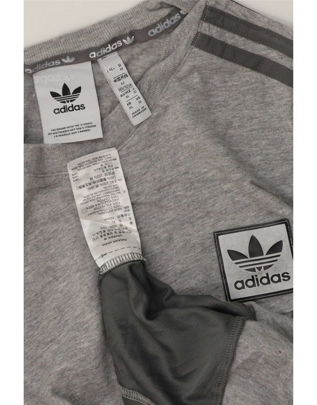 Adidas Męska Koszulka Top Średnia Szara Bawełna