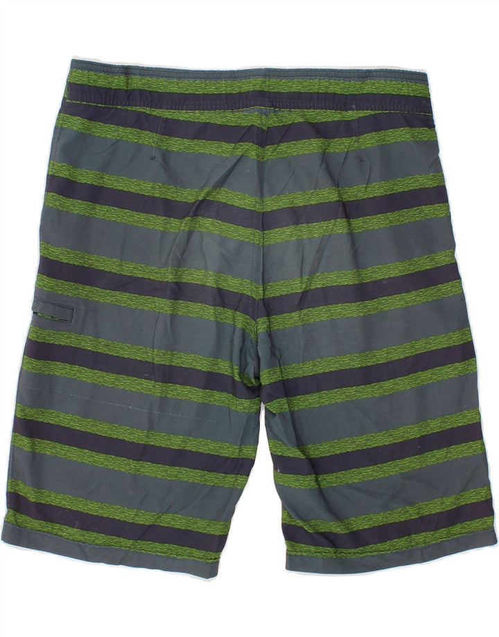 PRANA Mens Swimming Shorts Large Blue Striped Polyester Vintage Prana and Second-Hand Prana from Messina Hembry 