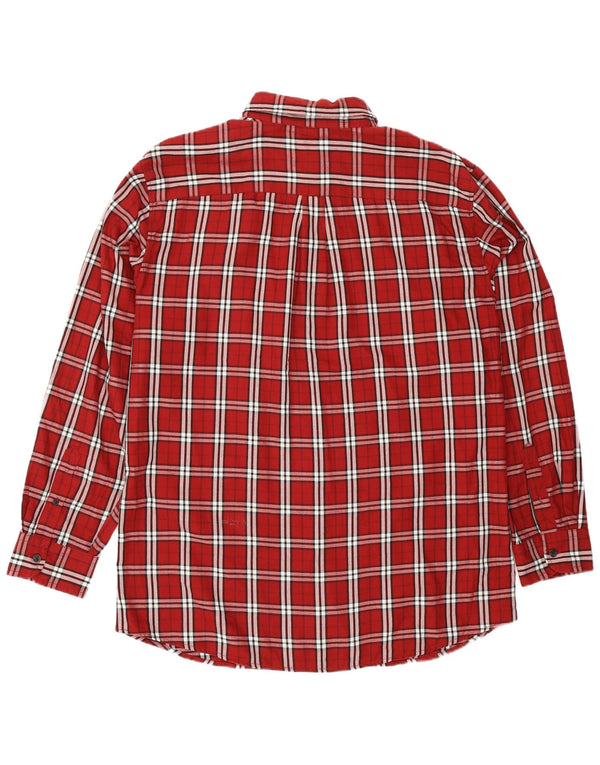 Męska koszula flanelowa Chaps XL w czerwoną kratę, bawełniana