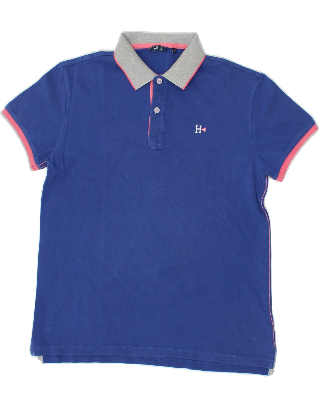 VINTAGE Boys Polo Shirt 13-14 Years Blue Cotton Vintage Vintage and Second-Hand Vintage from Messina Hembry 