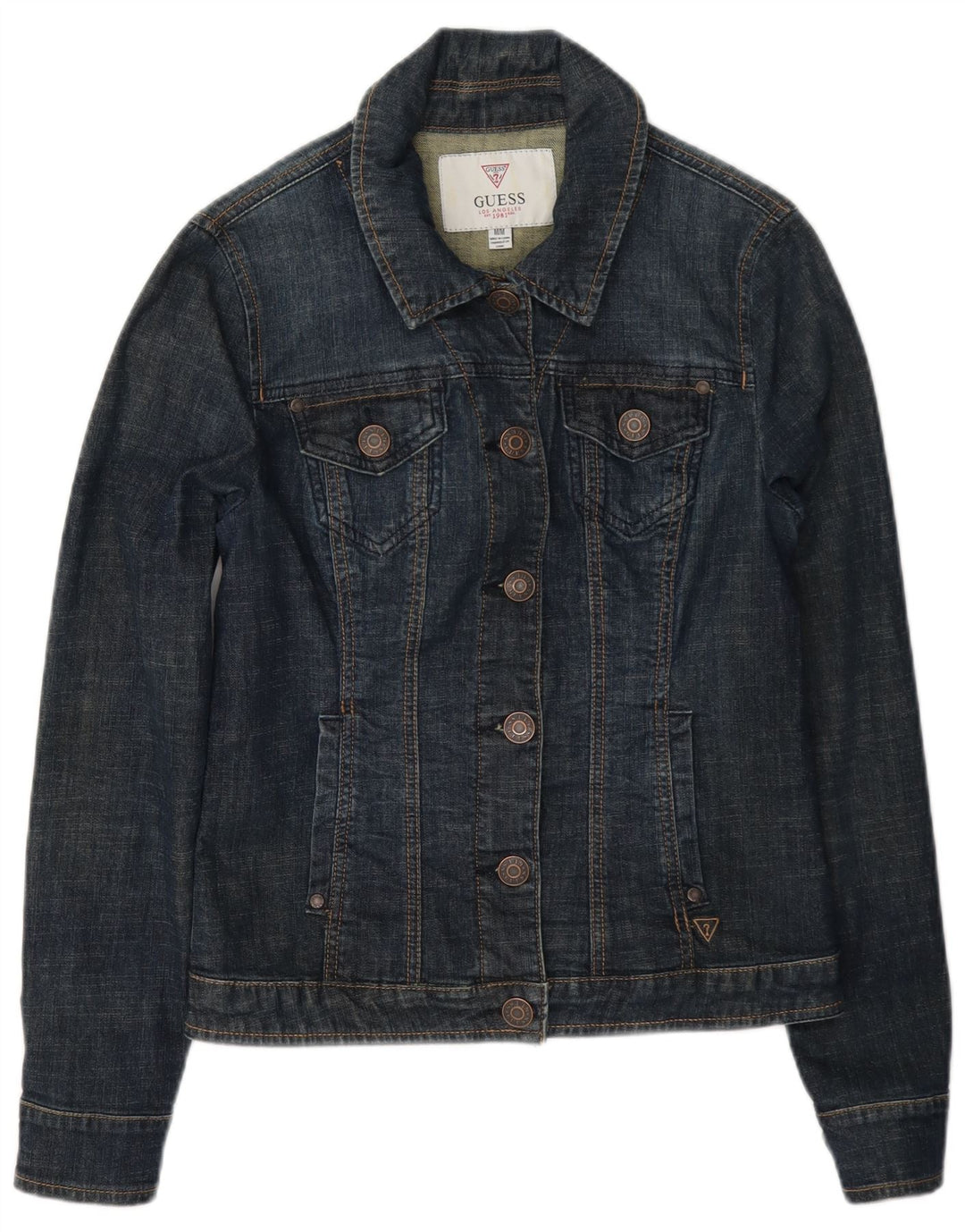 Damska kurtka jeansowa Guess UK 8, mała, granatowa, bawełniana