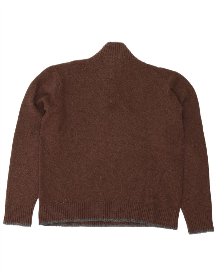 Męski sweter Fila z zamkiem błyskawicznym, duży, brązowy, z owczej wełny