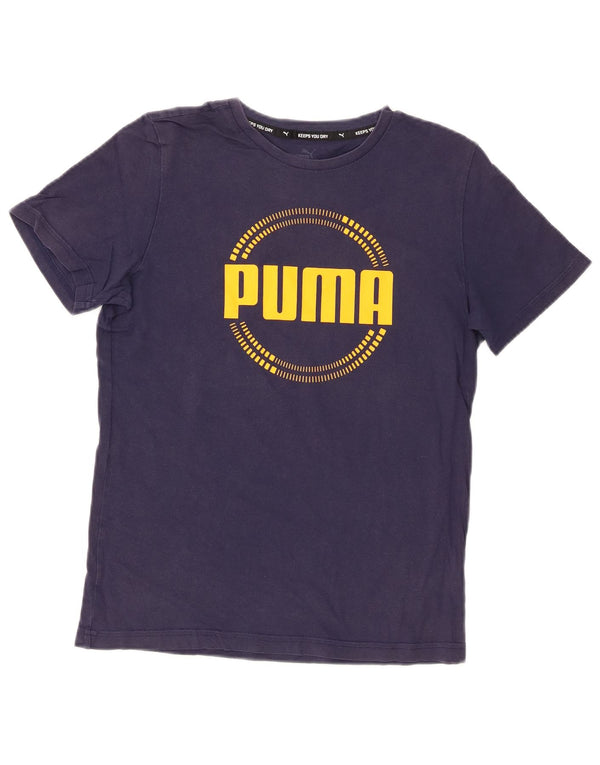 Chłopięcy T-shirt z grafiką Puma 13-14 lat, granatowy