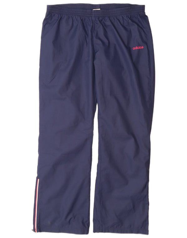 Damskie spodnie dresowe Adidas UK 18 XL granatowe, poliestrowe