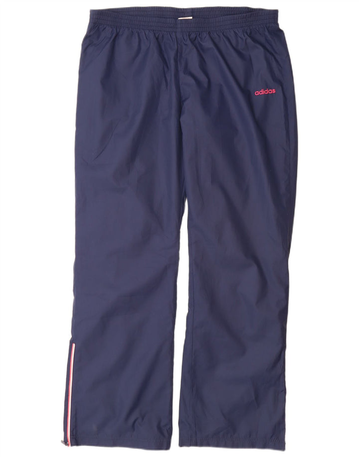 Damskie spodnie dresowe Adidas UK 18 XL granatowe, poliestrowe