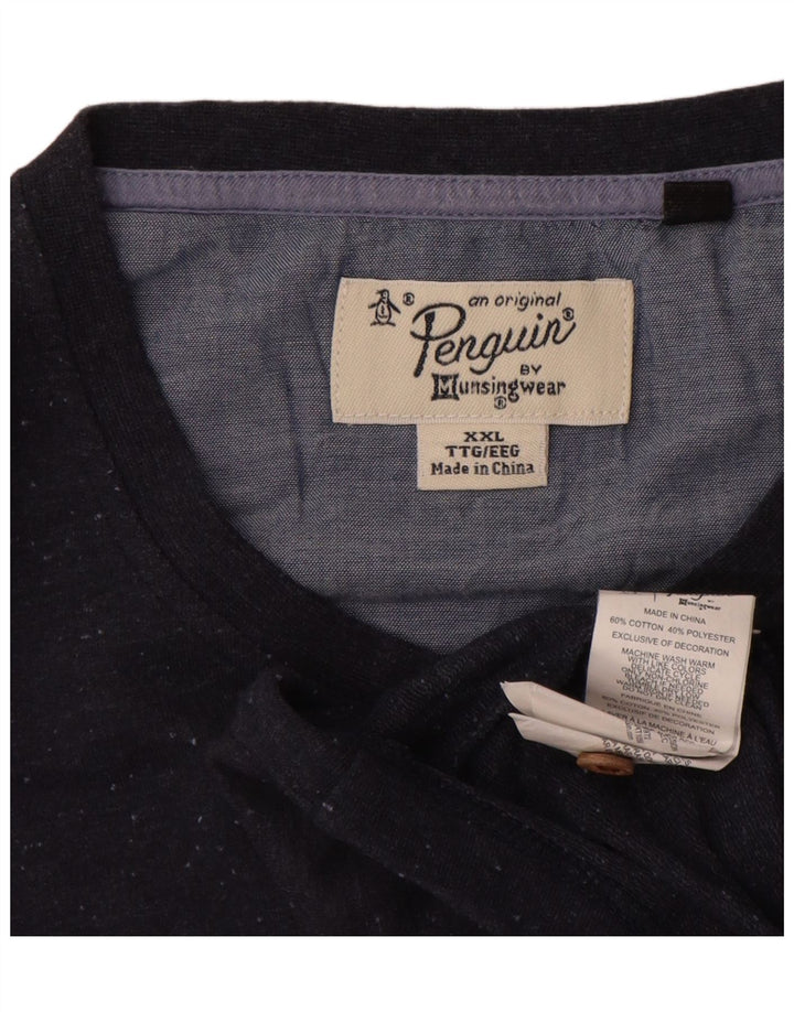 Koszulka męska Penguin Top 2XL Granatowa, bawełniana