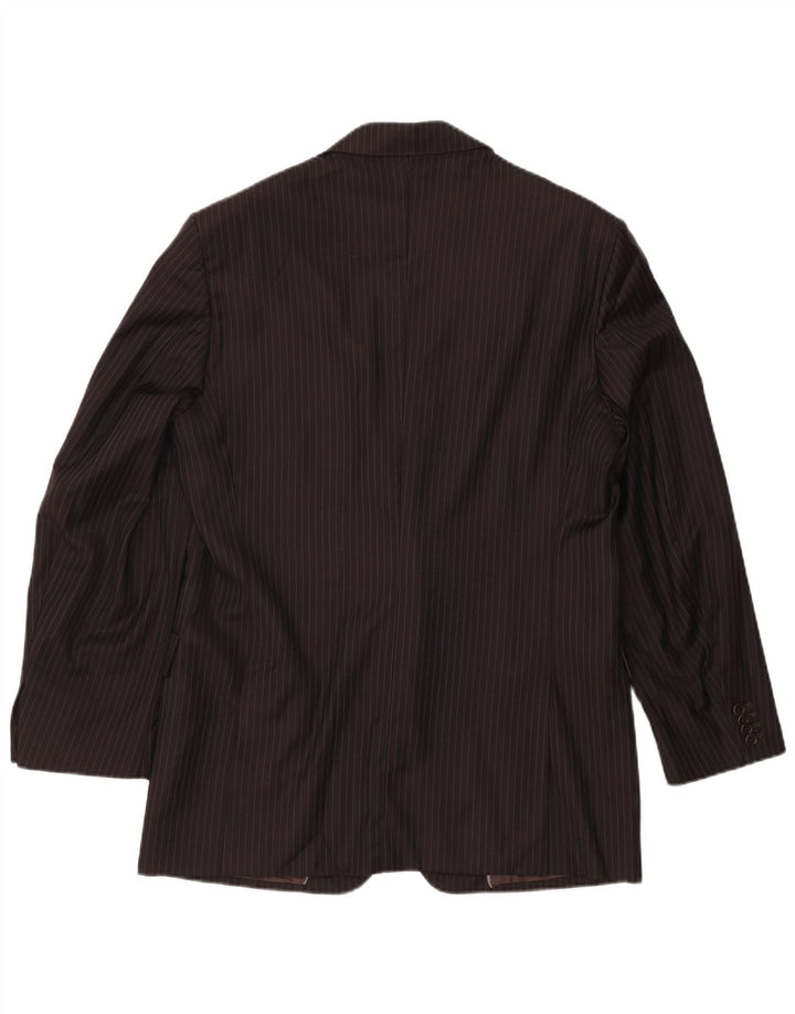MASSIMO DUTTI Męska marynarka zapinana na 2 guziki EU 54 XL, brązowa, wełniana w prążki
